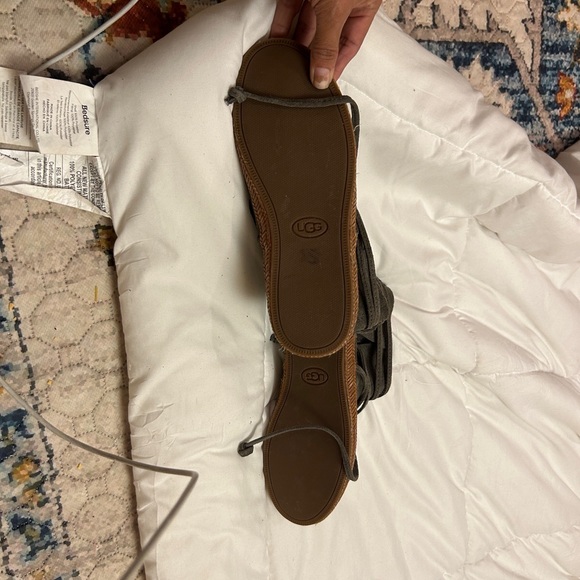 UGG Charcoal Suede Lace-Up Boots - Picture 7 of 7